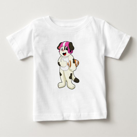 Dog at Football Sports Baby T-shirt (Vorderseite)