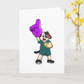 Dog at Football Sports Karte (Gelbe Blume)