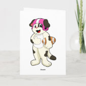 Dog at Football Sports Karte (Rückseite)