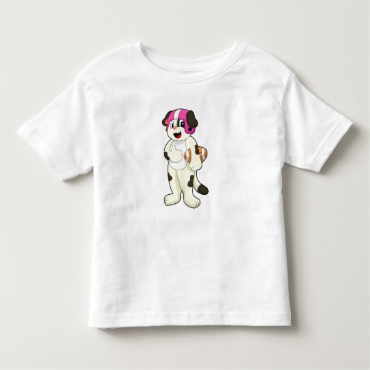 Dog at Football Sports Kleinkind T-shirt (Vorderseite)