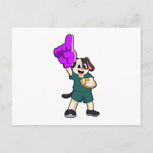 Dog at Football Sports Postkarte (Vorderseite)