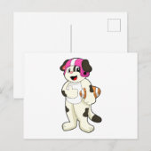 Dog at Football Sports Postkarte (Vorne/Hinten)