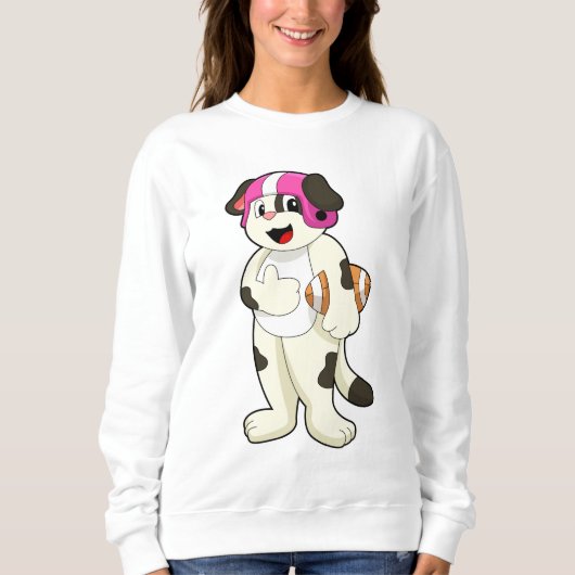 Dog at Football Sports Sweatshirt (Vorderseite)