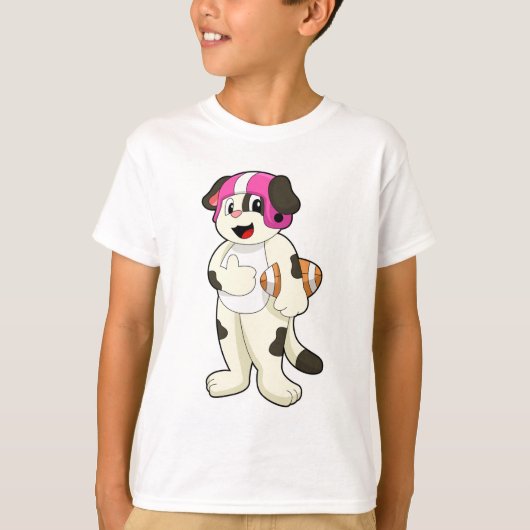 Dog at Football Sports T-Shirt (Vorderseite)