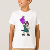 Dog at Football Sports T-Shirt (Vorderseite)