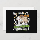 Dog Ate My Hausaufgaben - Deutsches Zitat lernen Postkarte (Vorne/Hinten)