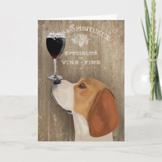 Dog Au Vin Beagle Karte (Vorderseite)