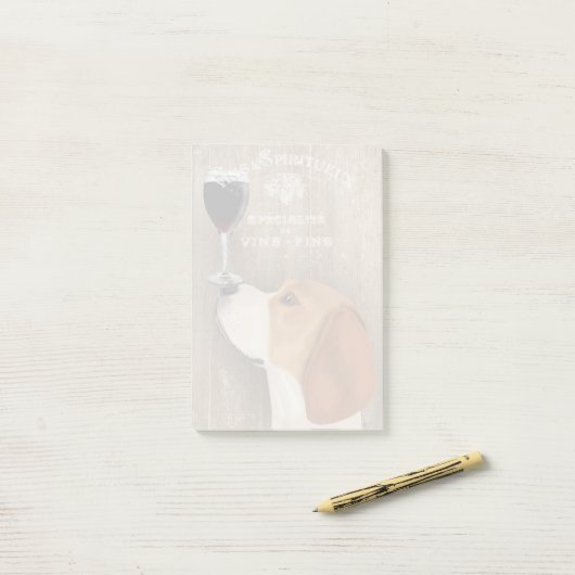 Dog Au Vin Beagle Post-it Klebezettel (Auf Schreibtisch)