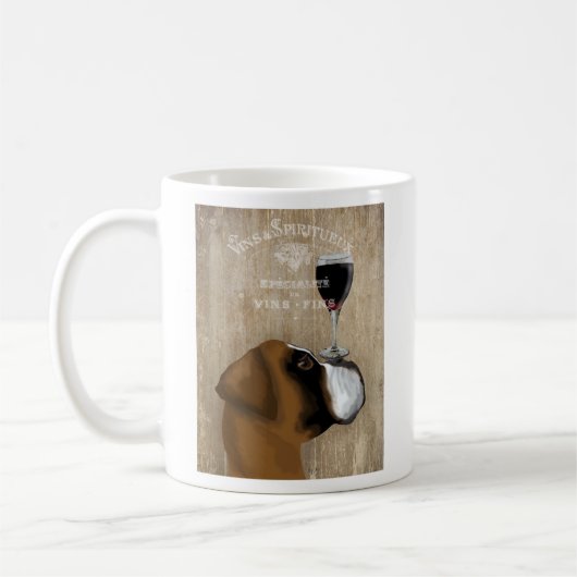Dog Au Vin Boxer Kaffeetasse (Links)