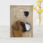 Dog Au Vin Boxer Karte (Gelbe Blume)