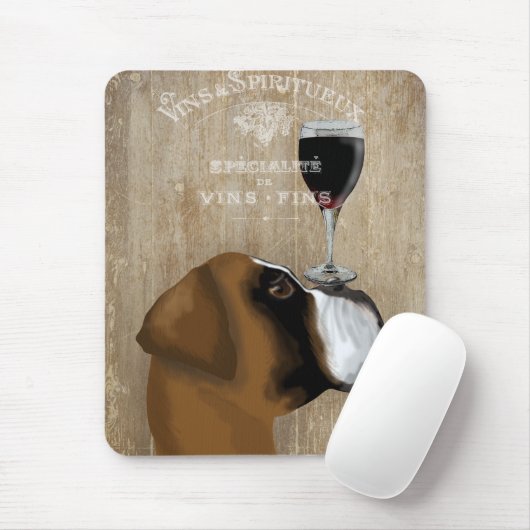 Dog Au Vin Boxer Mousepad (Mit Mouse)