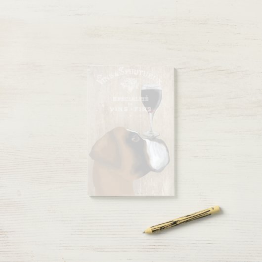 Dog Au Vin Boxer Post-it Klebezettel (Auf Schreibtisch)