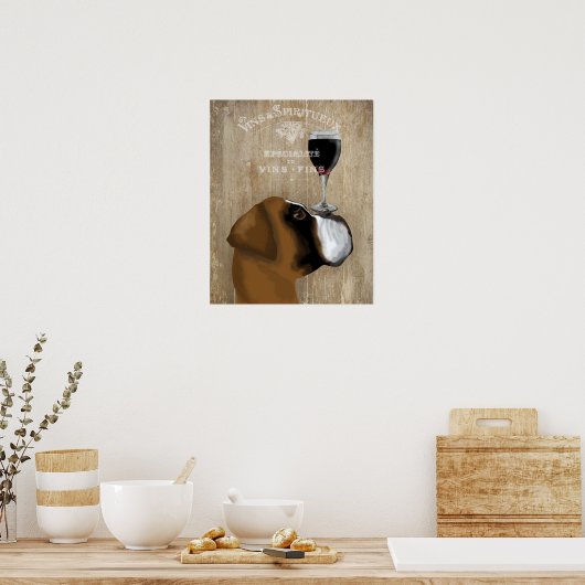 Dog Au Vin Boxer Poster (Küche)