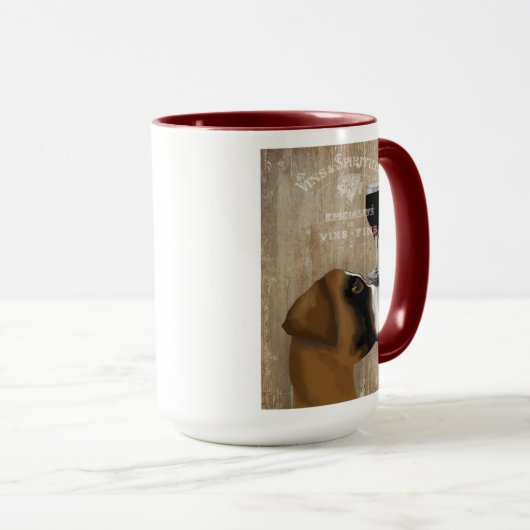 Dog Au Vin Boxer Tasse (VorderseiteRechts)
