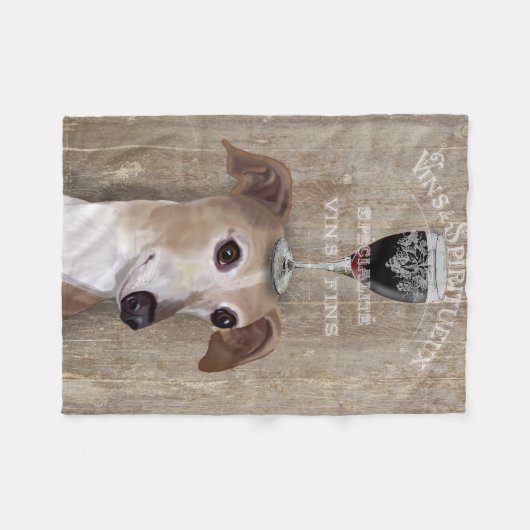 Dog Au Vin Greyhound Fleecedecke (Vorderseite (Horizontal))