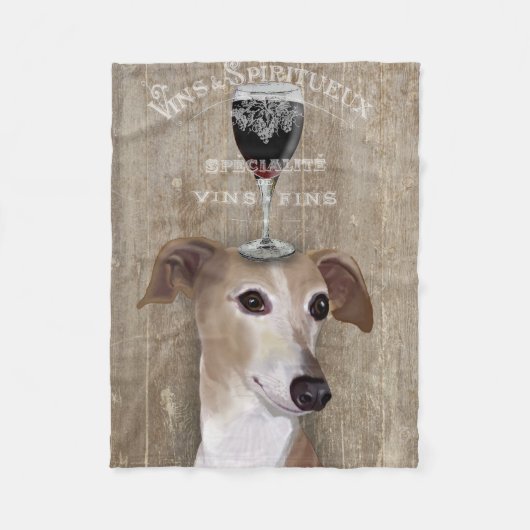 Dog Au Vin Greyhound Fleecedecke (Vorderseite)