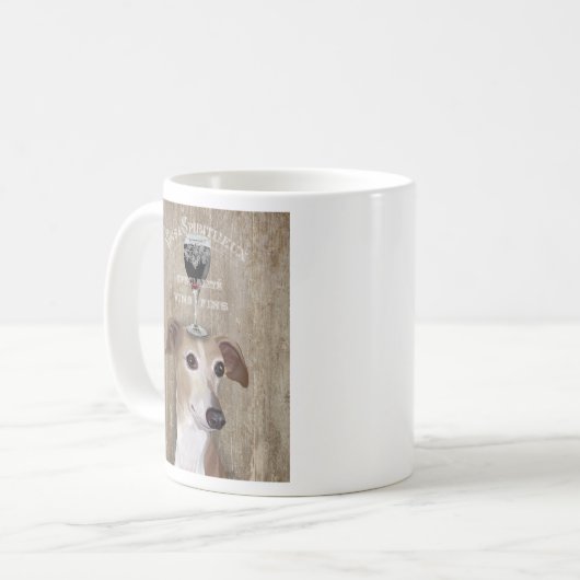 Dog Au Vin Greyhound Kaffeetasse (Vorderseite Links)