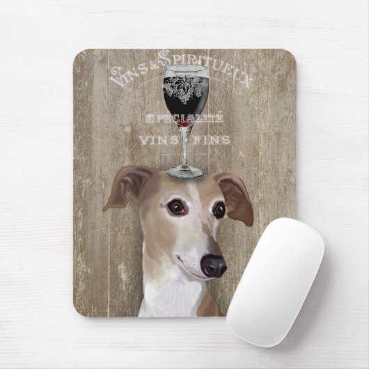 Dog Au Vin Greyhound Mousepad (Mit Mouse)