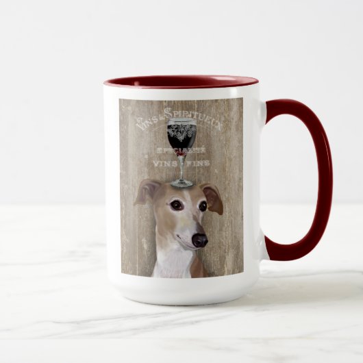 Dog Au Vin Greyhound Tasse (Rechts)