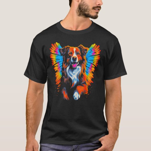 Dog Australian Shepherd Angel Wings T-Shirt (Vorderseite)