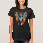 Dog Australian Shepherd Angel Wings T-Shirt (Vorderseite)