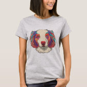 Dog Australian Shepherd Realistic T-Shirt (Vorderseite)