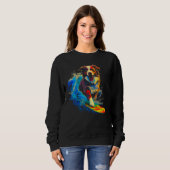 Dog Australian Shepherd Surfer Sweatshirt (Vorne ganz)