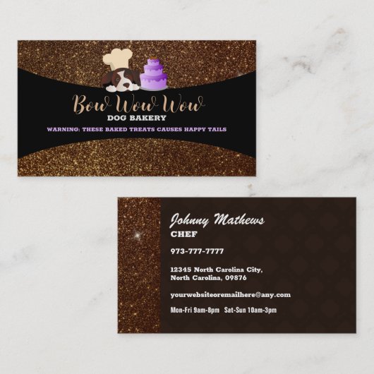 Dog Bakery Business Cards Visitenkarte (Vorne/Hinten)