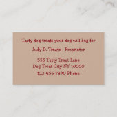 Dog Bakery Business Cards Visitenkarte (Rückseite)