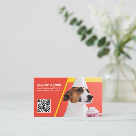 Dog Bakery Custom QR Visitenkarte (Stehend Vorderseite)