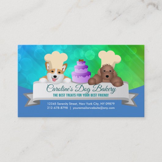 Dog Bakery Slogans Business Card Visitenkarte (Vorderseite)