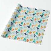 Dog Balloon Pattern Individuelle Name Kindergeburt Geschenkpapier (Ungerollt)