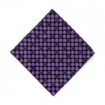 Dog Bandana - lila Polka-Punkte mit Pfoten