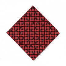 Dog Bandana - rote Polka-Punkte mit Pfoten