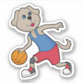 Dog Basketball-Spieler Basketball Aufkleber (Vorderseite)
