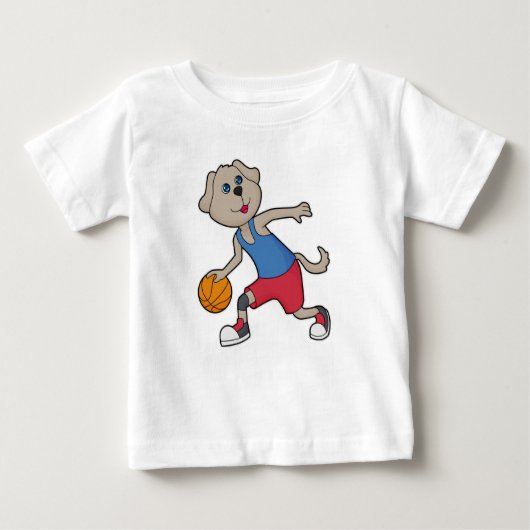 Dog Basketball-Spieler Basketball Baby T-shirt (Vorderseite)