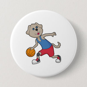 Dog Basketball-Spieler Basketball Button