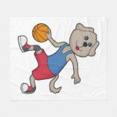 Dog Basketball-Spieler Basketball Fleecedecke (Vorderseite (Horizontal))