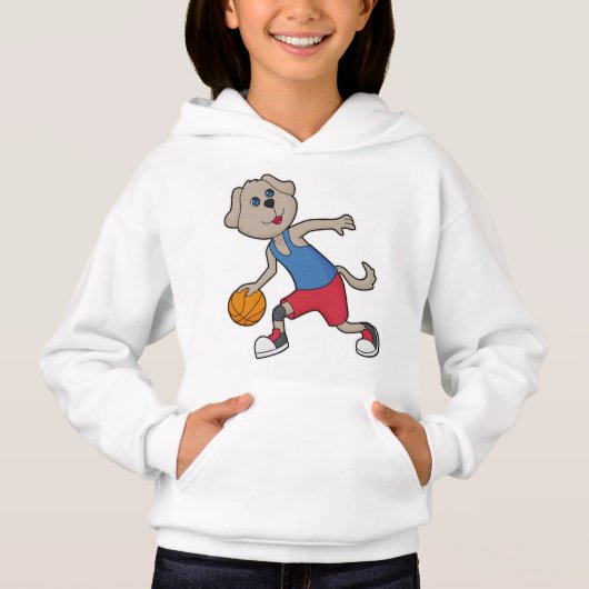 Dog Basketball-Spieler Basketball Hoodie (Vorderseite)