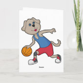 Dog Basketball-Spieler Basketball Karte (Rückseite)