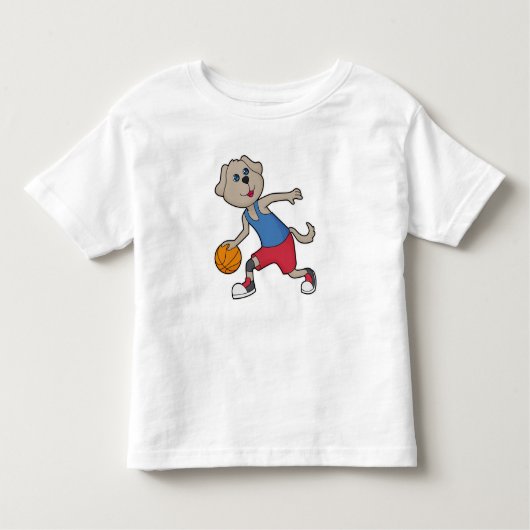 Dog Basketball-Spieler Basketball Kleinkind T-shirt (Vorderseite)