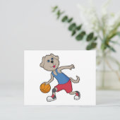 Dog Basketball-Spieler Basketball Postkarte (Stehend Vorderseite)