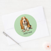 Dog, Basset Hound Portrait Template Runder Aufkleber (Umschlag)