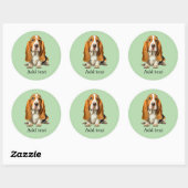 Dog, Basset Hound Portrait Template Runder Aufkleber (Blatt)