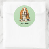 Dog, Basset Hound Portrait Template Runder Aufkleber (Tasche)