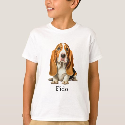 Dog, Basset-Hound-Vorlage T-Shirt (Vorderseite)