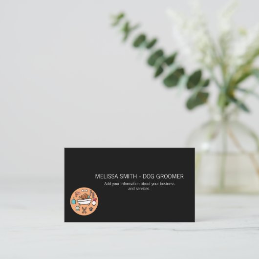 Dog Bath and Grooming Tools Terminkarte (Stehend Vorderseite)