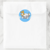 Dog Bath auf klassischen Round Stickers (Tasche)