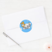 Dog Bath auf klassischen Round Stickers (Umschlag)