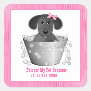 Dog Bath Groomer Business Stickers